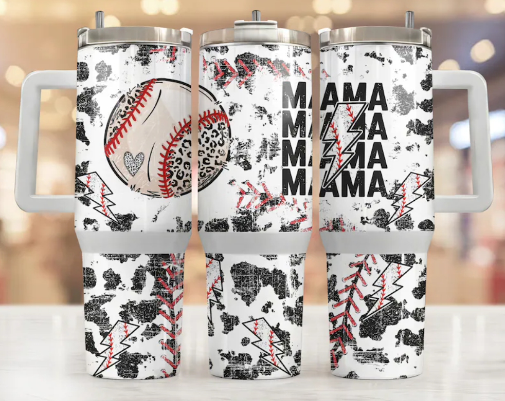 Baseball Mama 40oz Tumbler with Handle