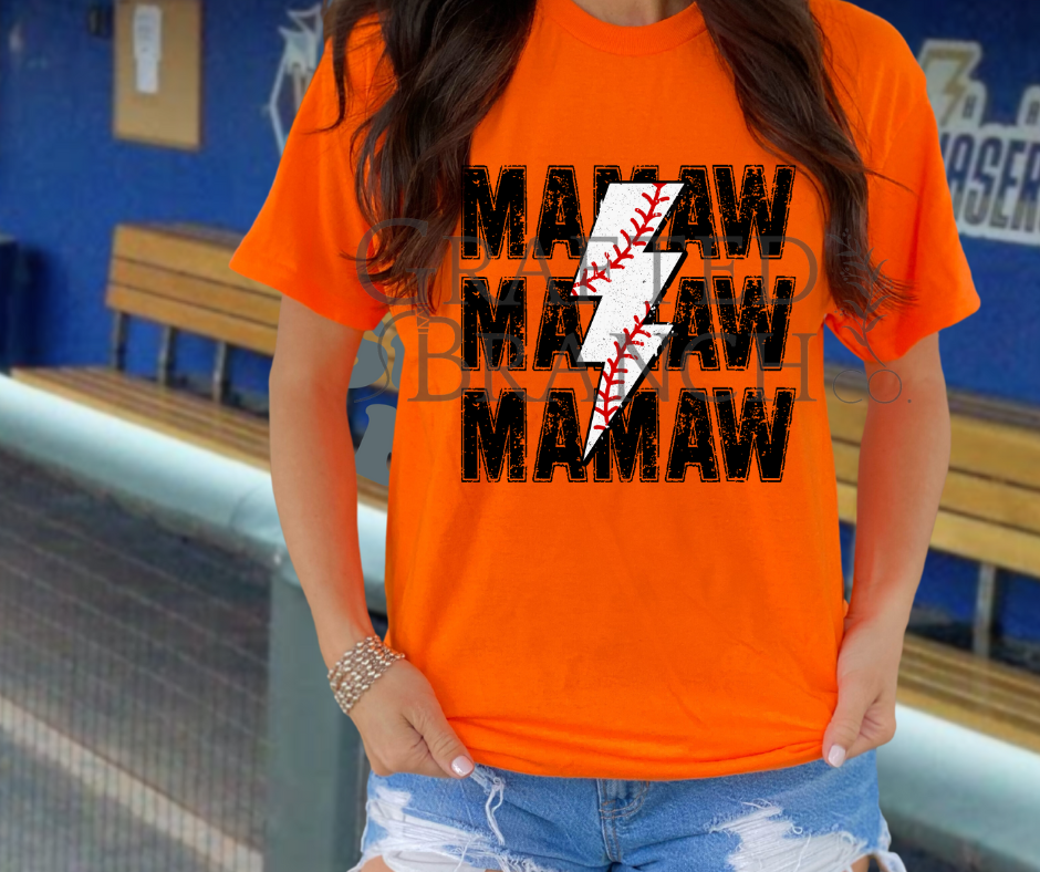 Baseball Lightning Bolt - Mamaw