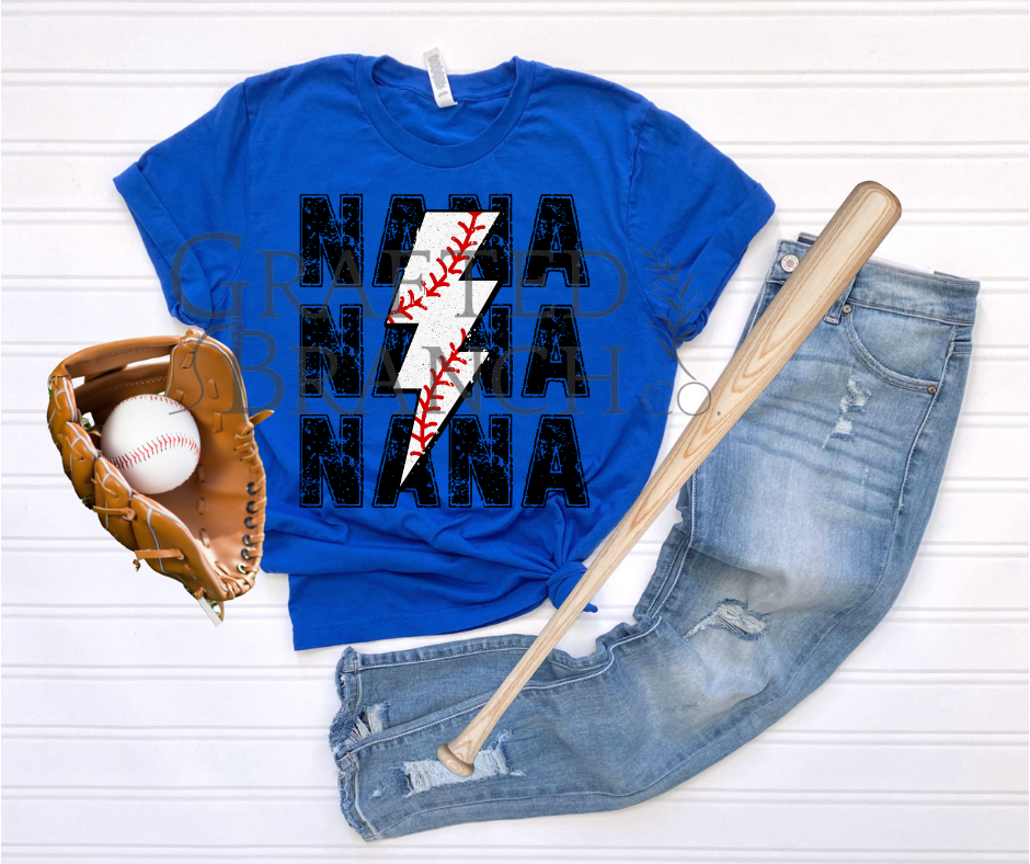 Baseball Lightning Bolt - Nana