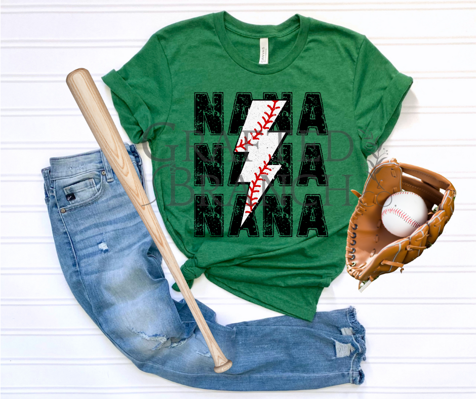 Baseball Lightning Bolt - Nana