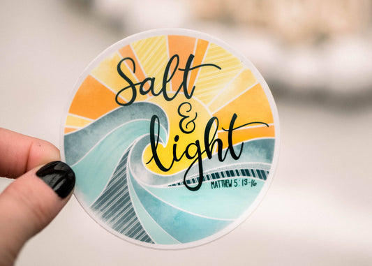 Salt & Light Circle Vinyl Sticker, 3x3 in